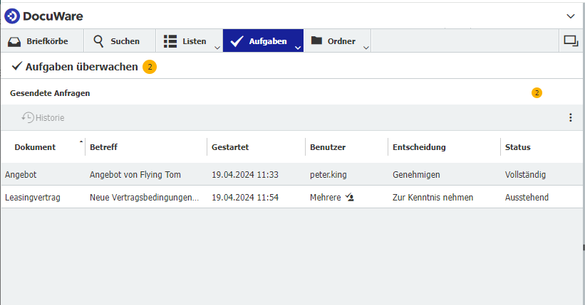 Schnelle Bestaetigung mit Ad-hoc-Workflows